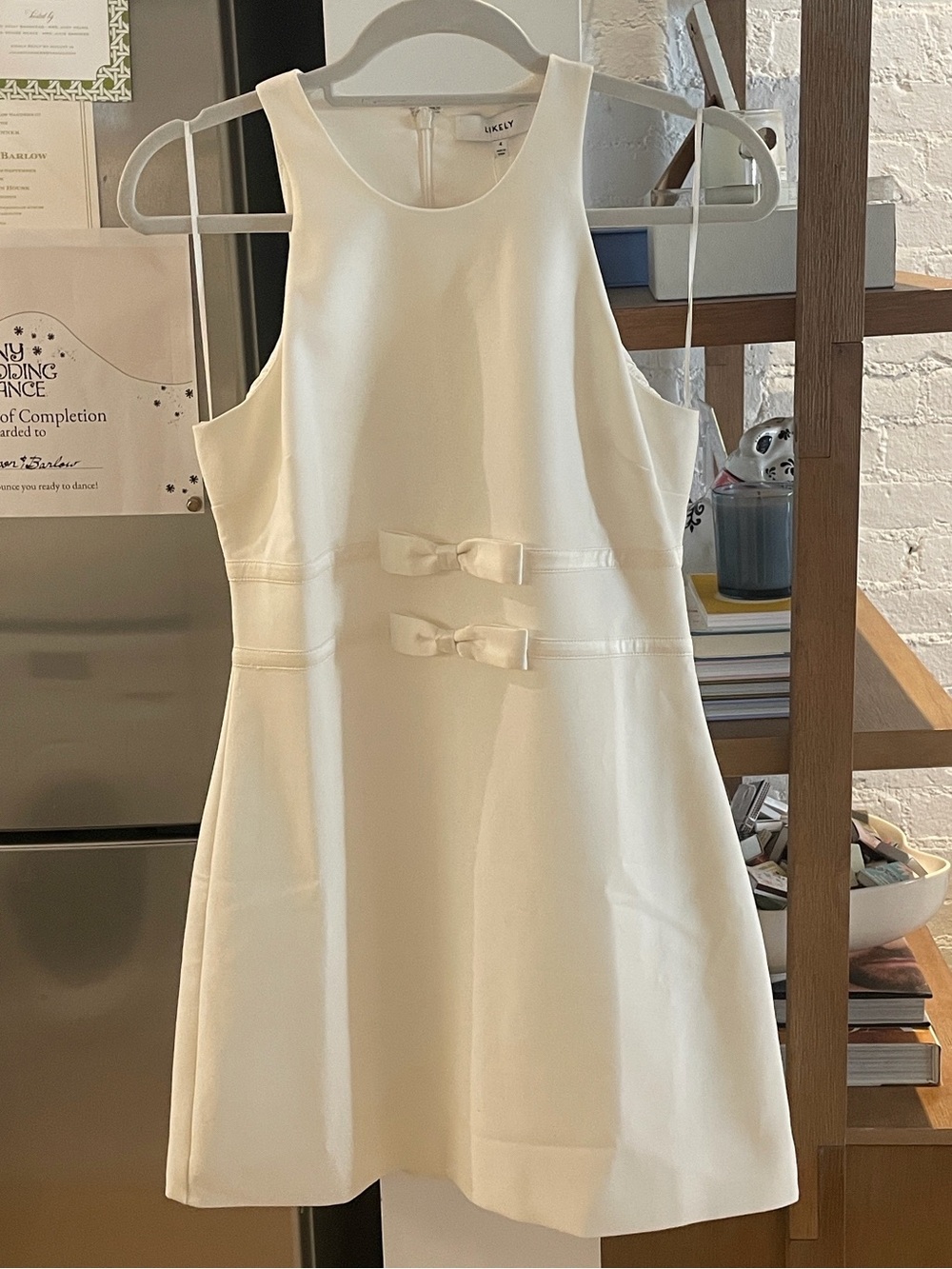 NWT - Likely White Sleeveless Mini Dress with Double Front Bows